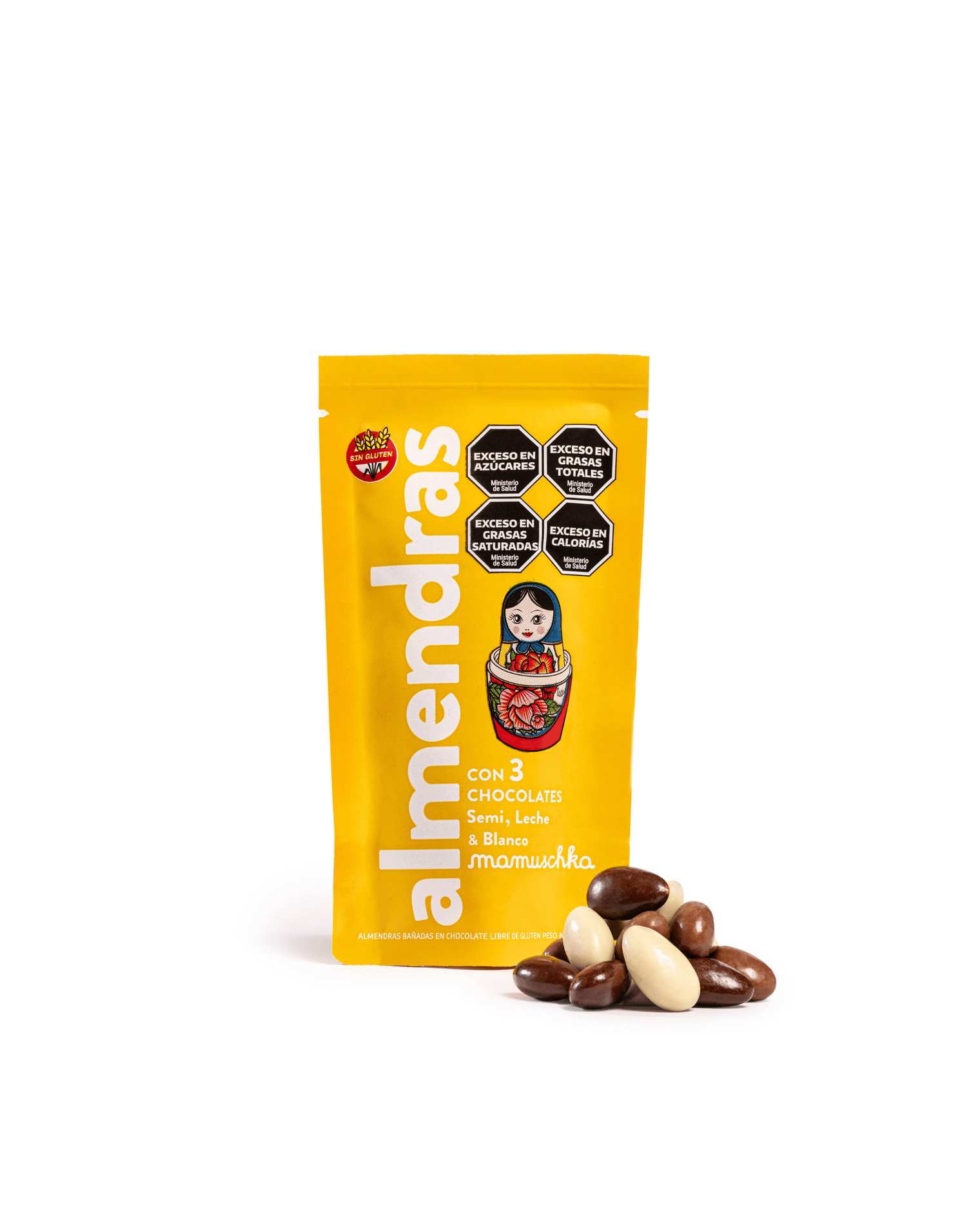 Almendras cubiertas con tres chocolates 50g