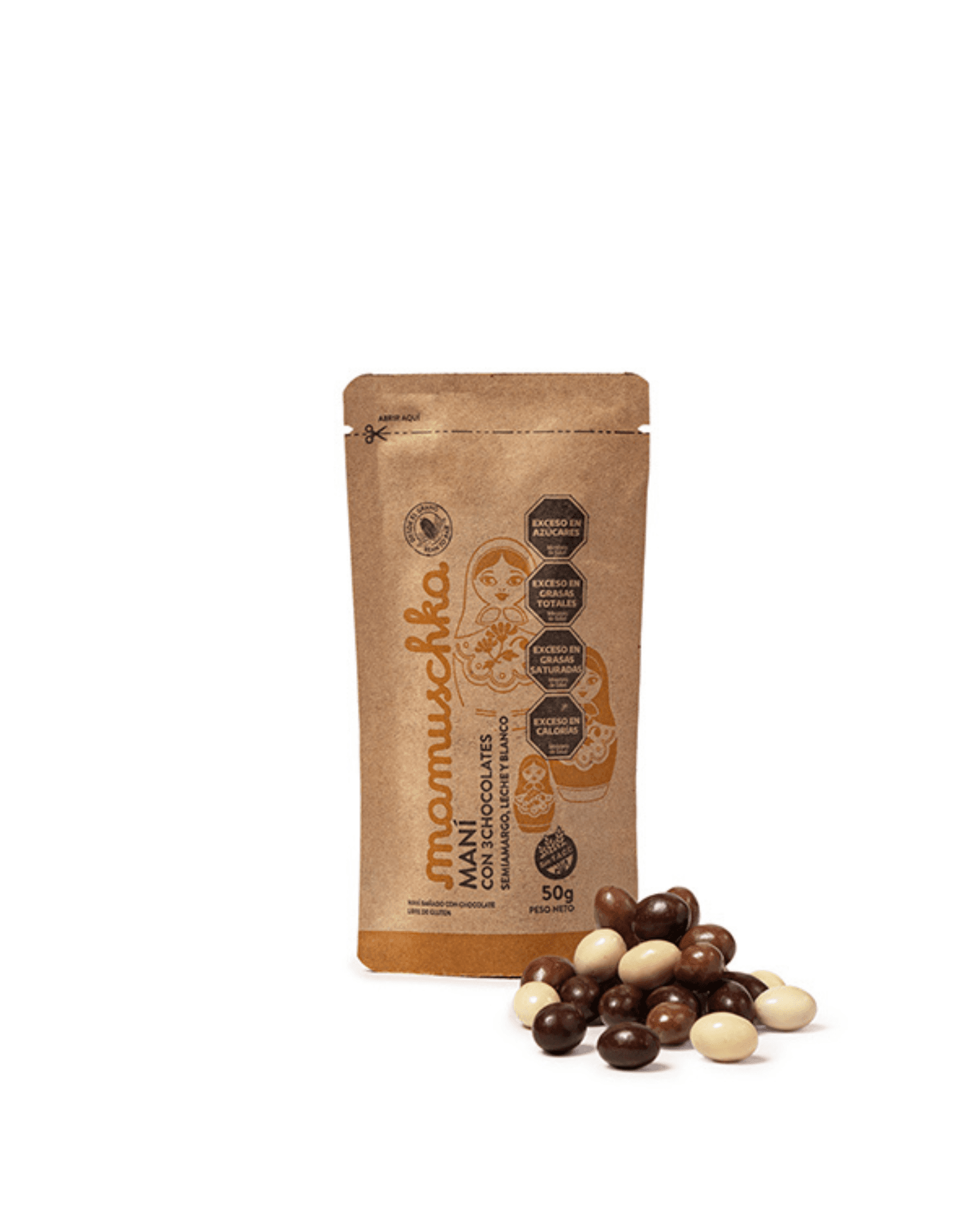 Maní cubierto con tres chocolates 50g