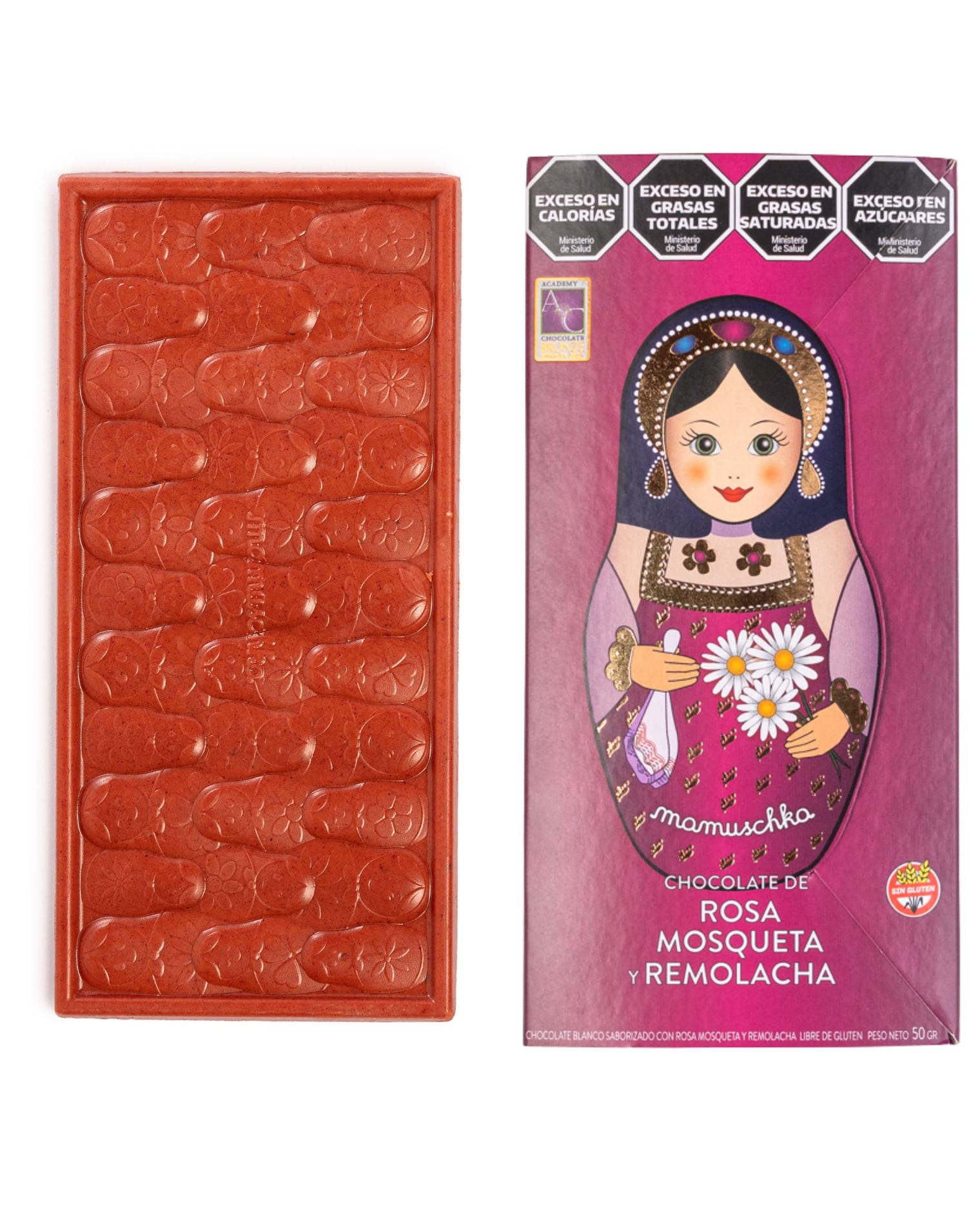 Tableta Chocolate Blanco con Mosqueta y Remolacha