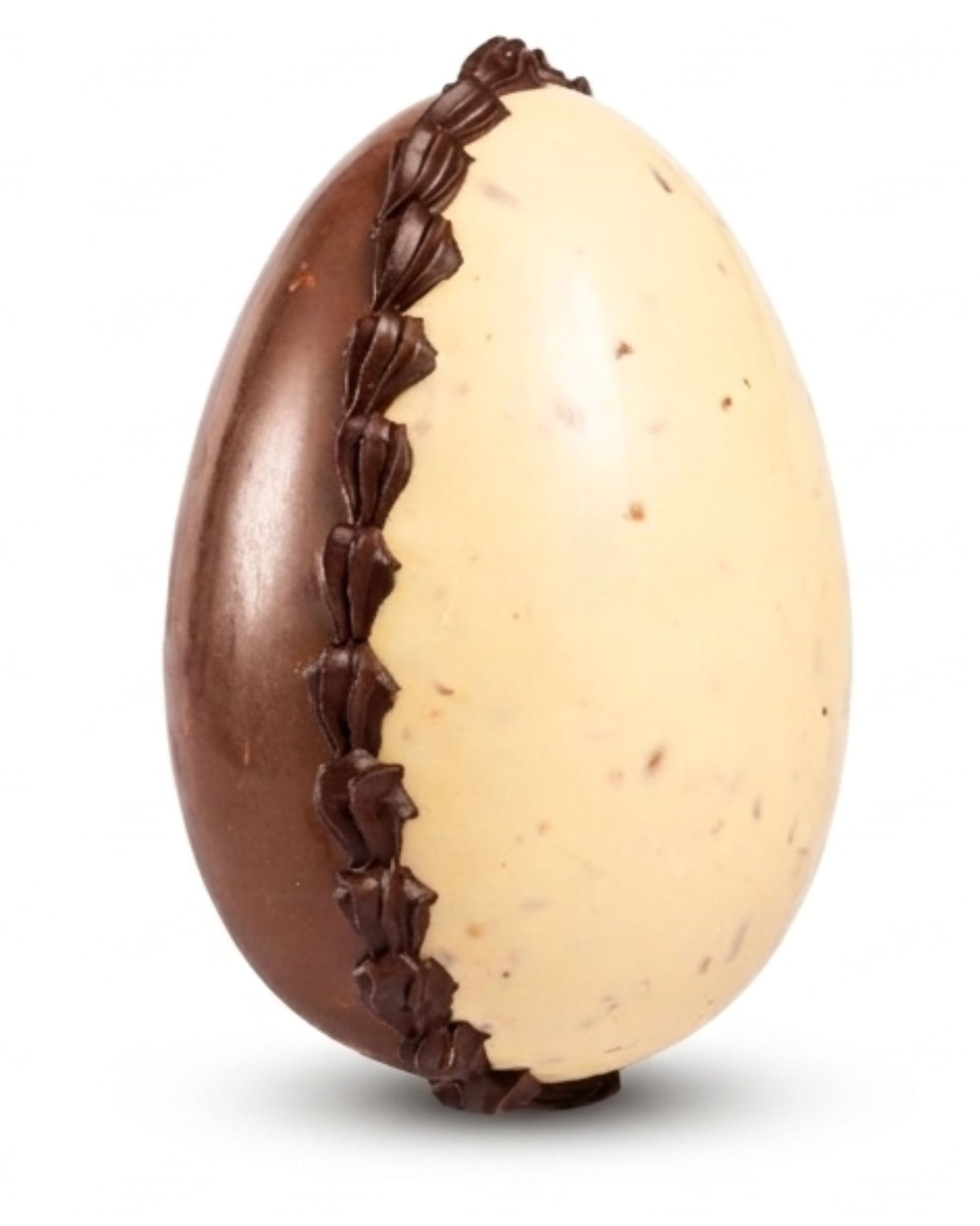 Huevo Pascua N8 Bicolor Leche y Blanco con almendras
