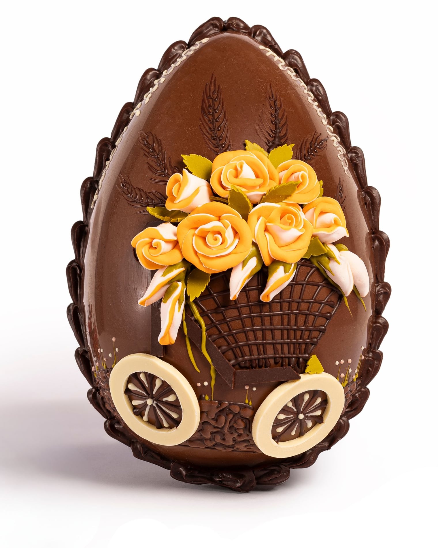 Huevo Pascua N8 Chocolate Leche Flores Naranjas