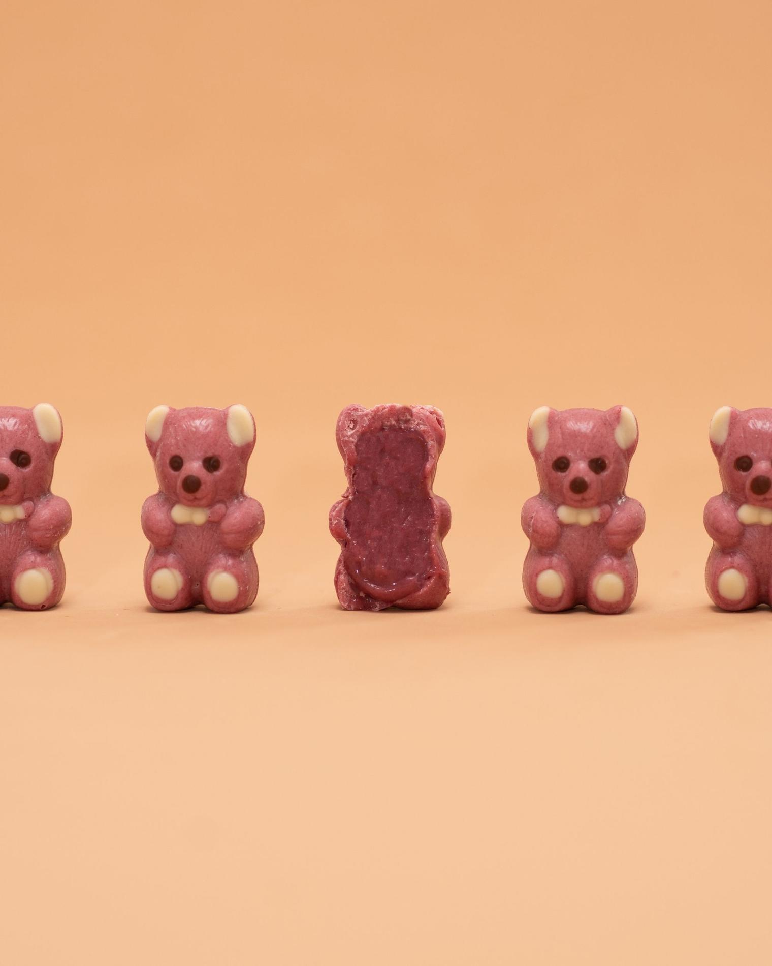 Caja de 6 ositos dulce de leche, frambuesa y pistacho