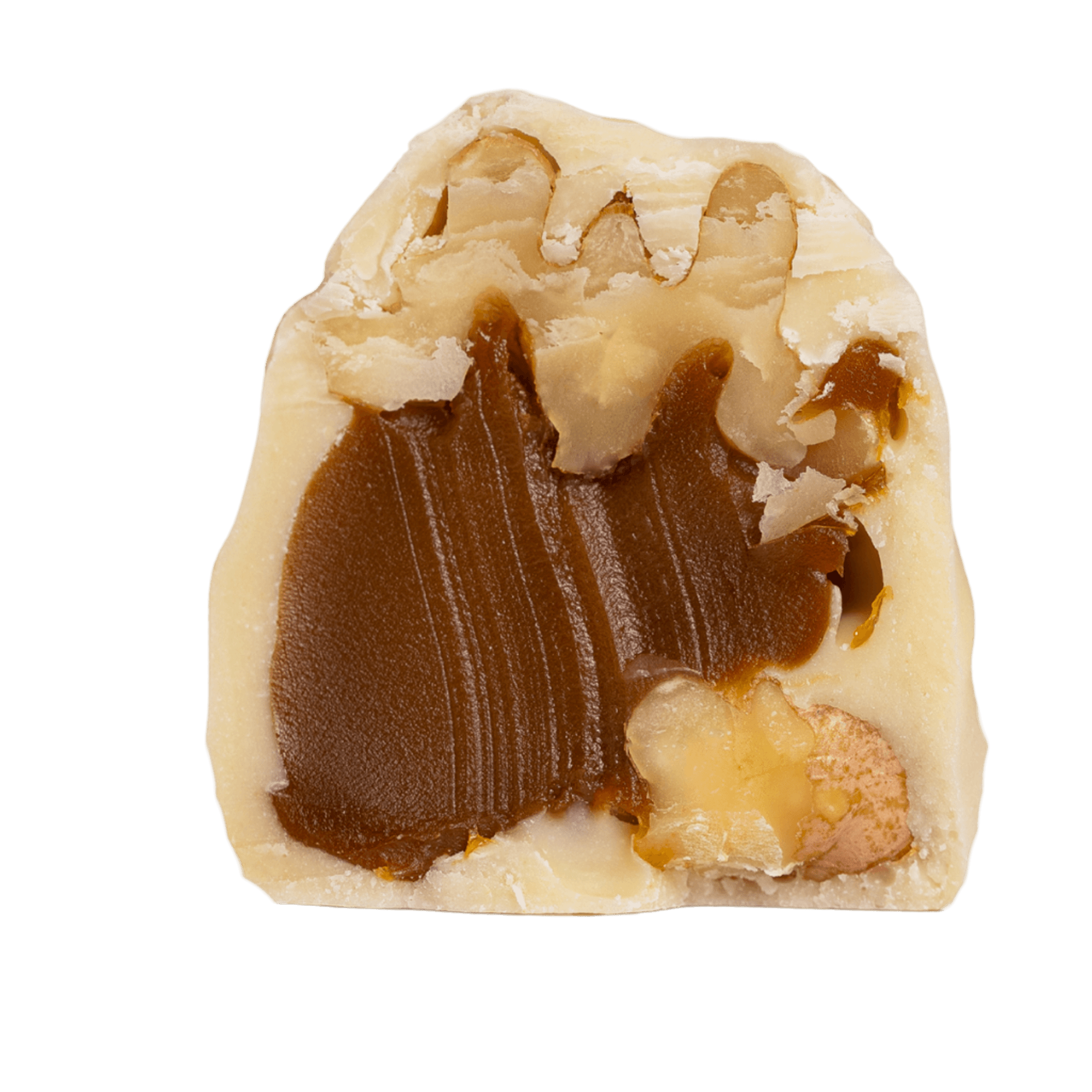Nuez entera con Dulce de Leche y Chocolate Blanco - interior