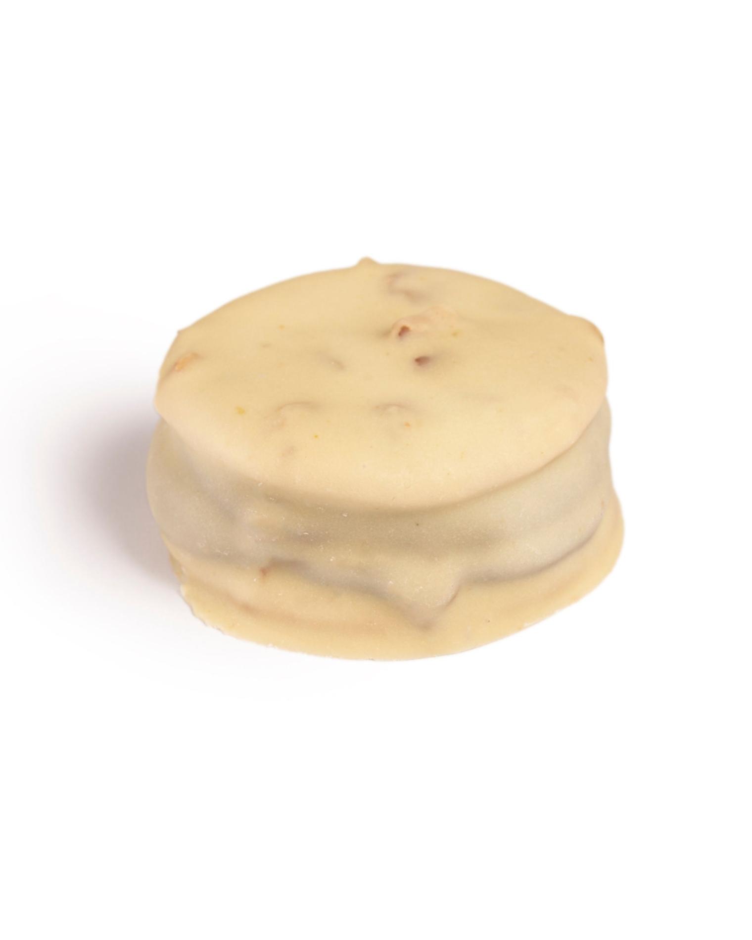 Alfajor Nuez con Chocolate Blanco y Dulce de Leche x Unidad