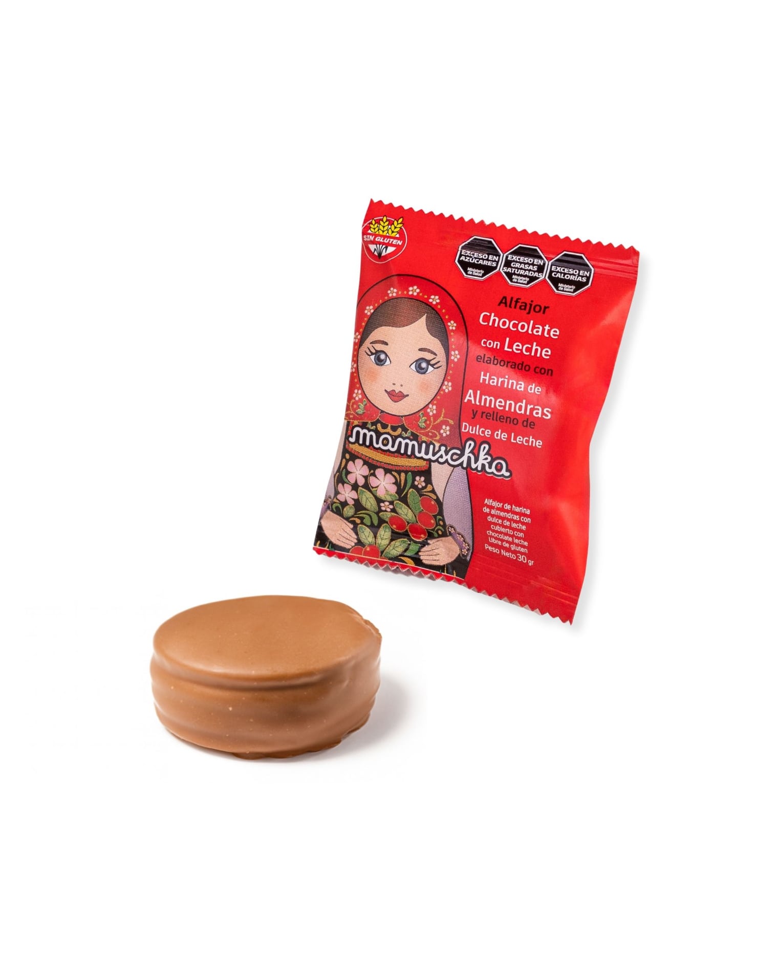 12 alfajores con chocolate leche y chocolate 63% cacao